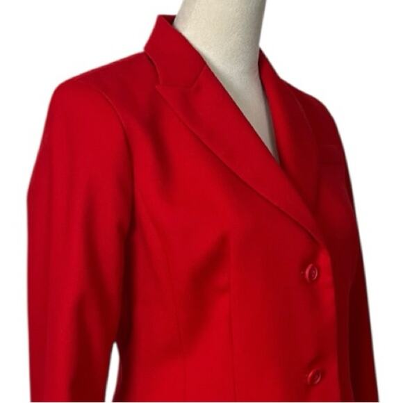 Pendleton Vintage Blazer Wool Peak Lapel Flap Pocket 2 Button Red Women’s Size 6 - Picture 7 of 13